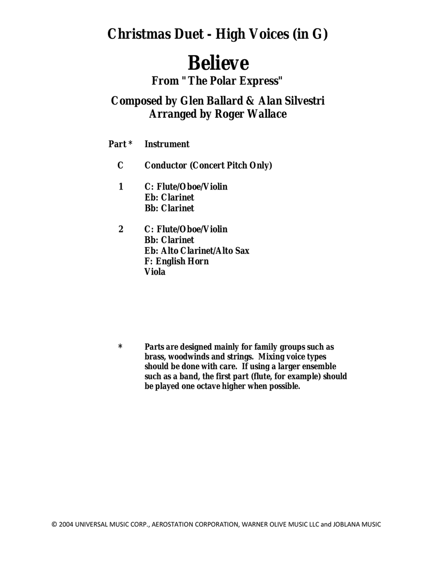 The Polar Express Flute Duet scores gallery preview page 1