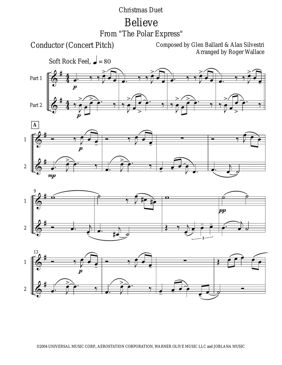 The Polar Express Flute Duet scores gallery preview page 2
