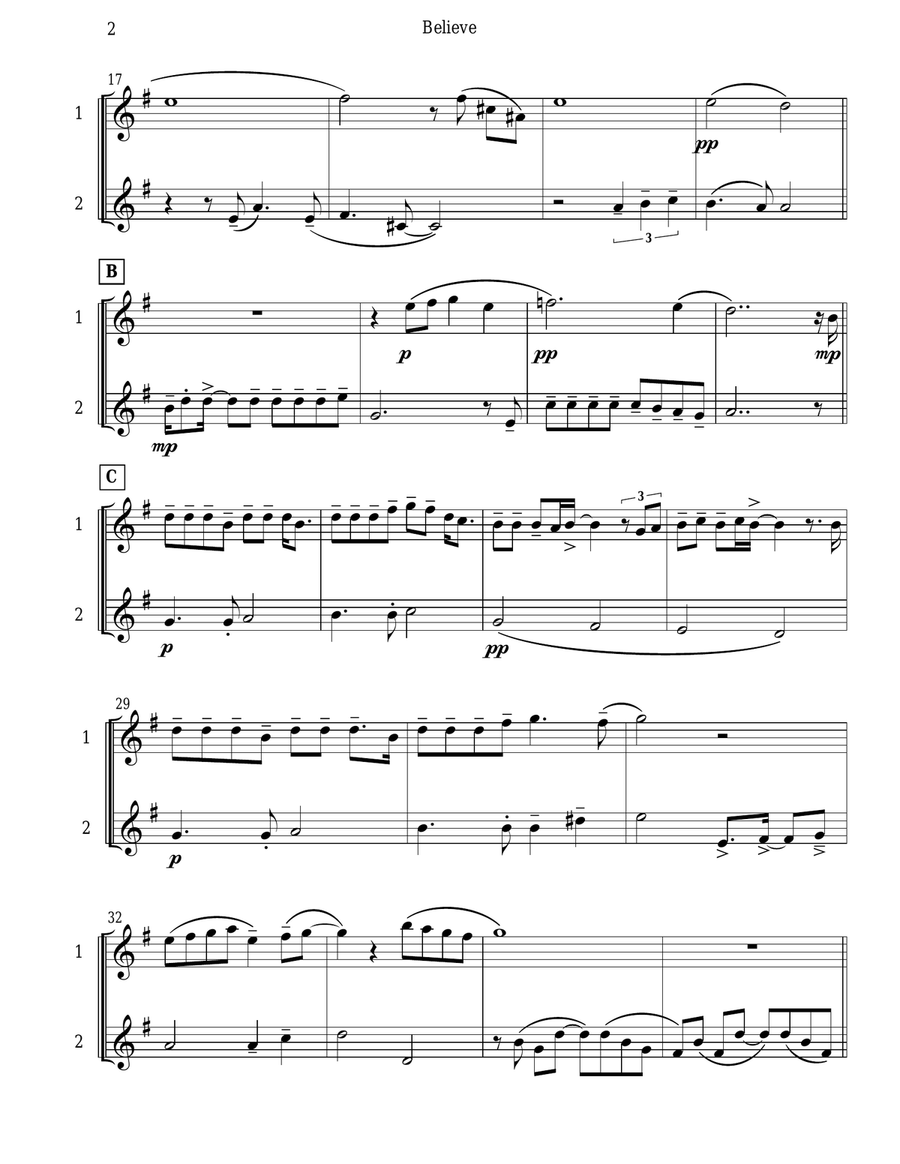 The Polar Express Flute Duet scores gallery preview page 3