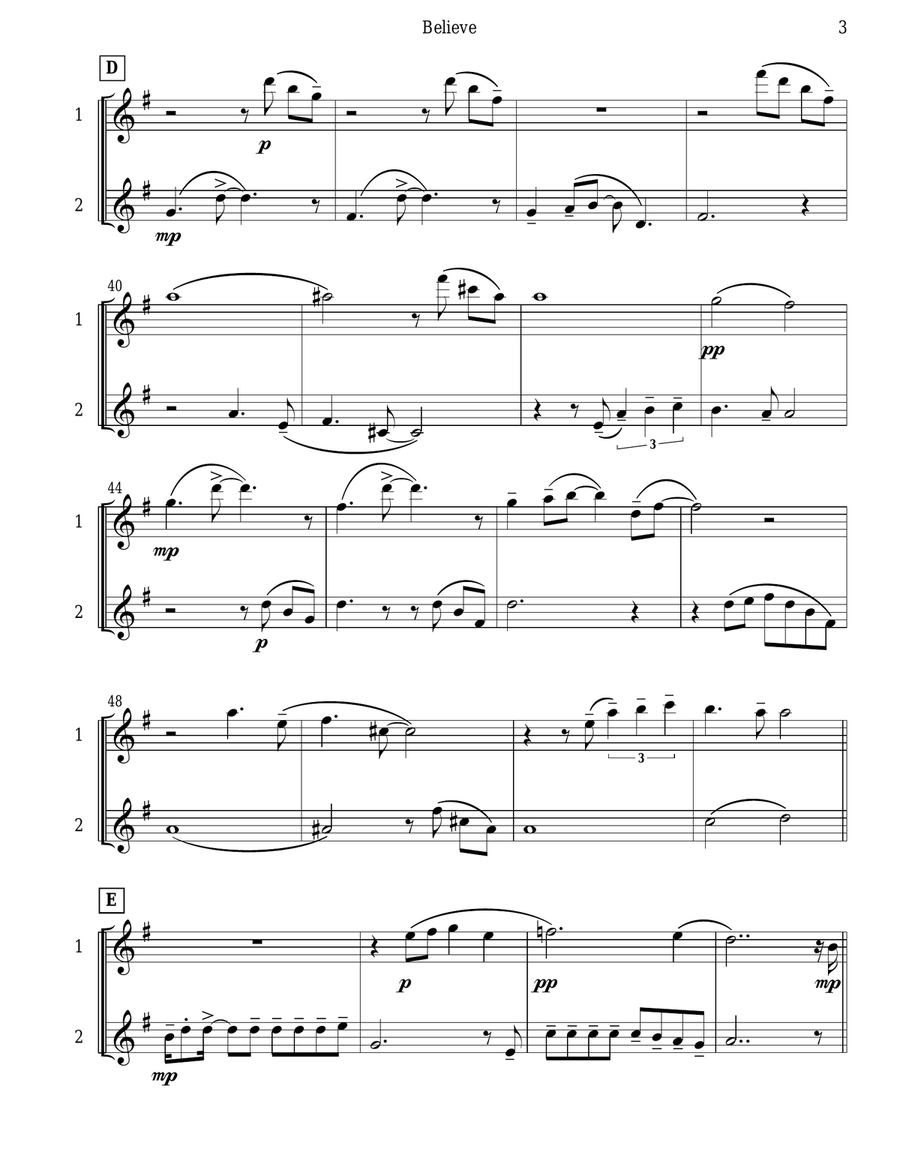 The Polar Express Flute Duet scores gallery preview page 4