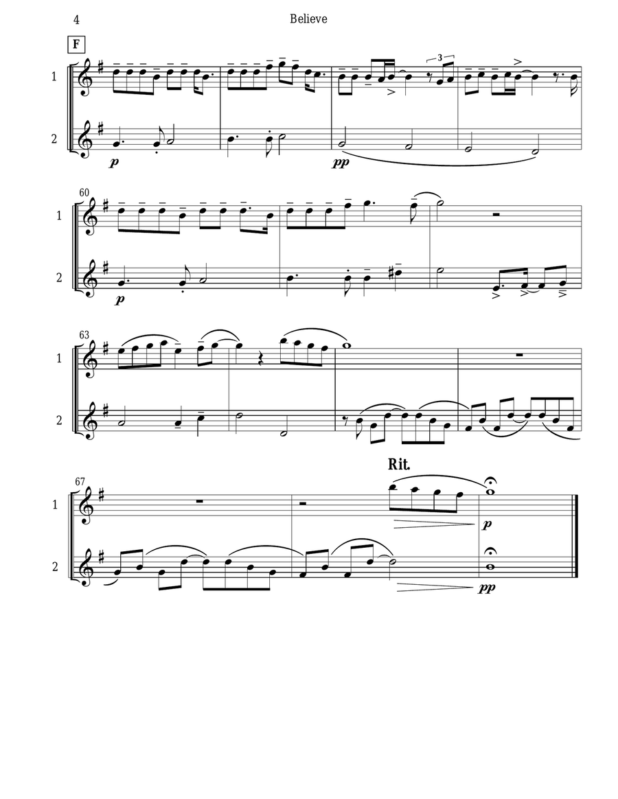 The Polar Express Flute Duet scores gallery preview page 5