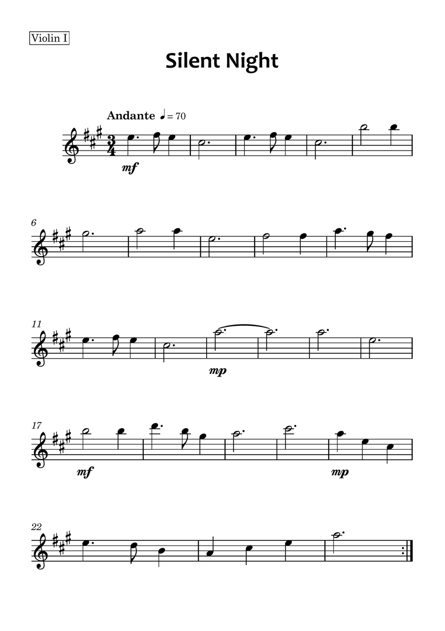 Silent Night String Quartet scores gallery preview page 3