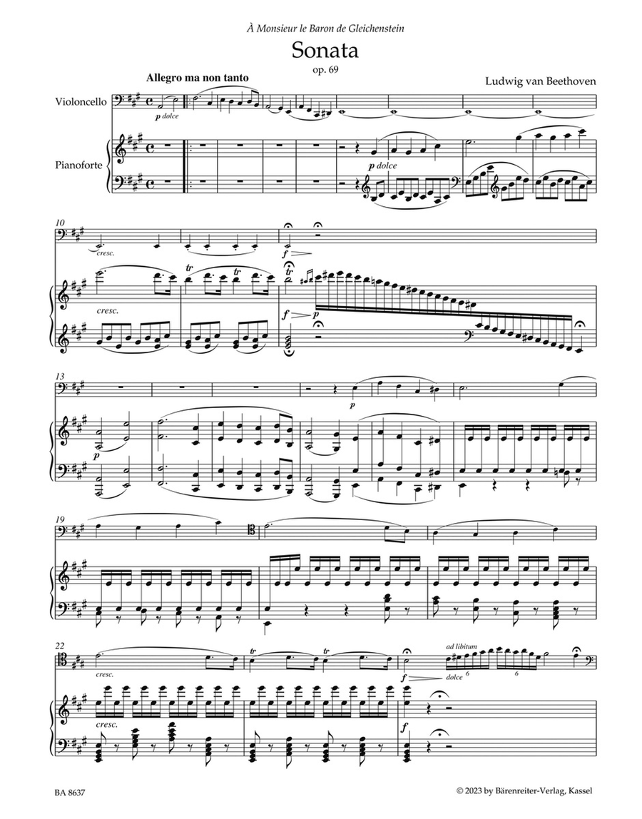 Sonata for Pianoforte and Violoncello A major, op. 69 Piano scores gallery preview page 2