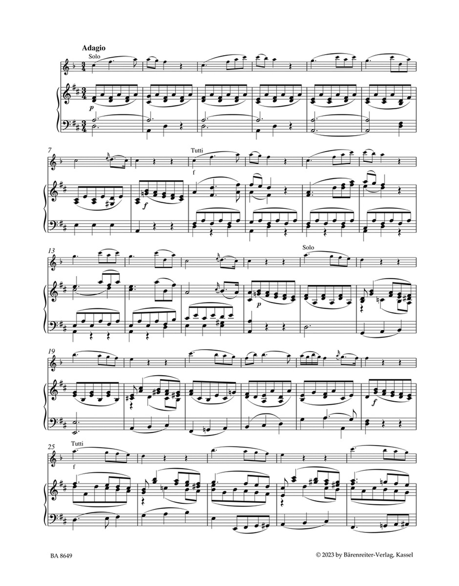 Adagio for Clarinet and Orchestra Clarinet Solo scores gallery preview page 2
