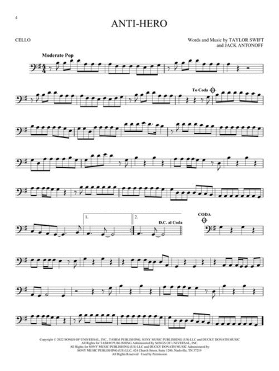 Taylor Swift Cello scores gallery preview page 4