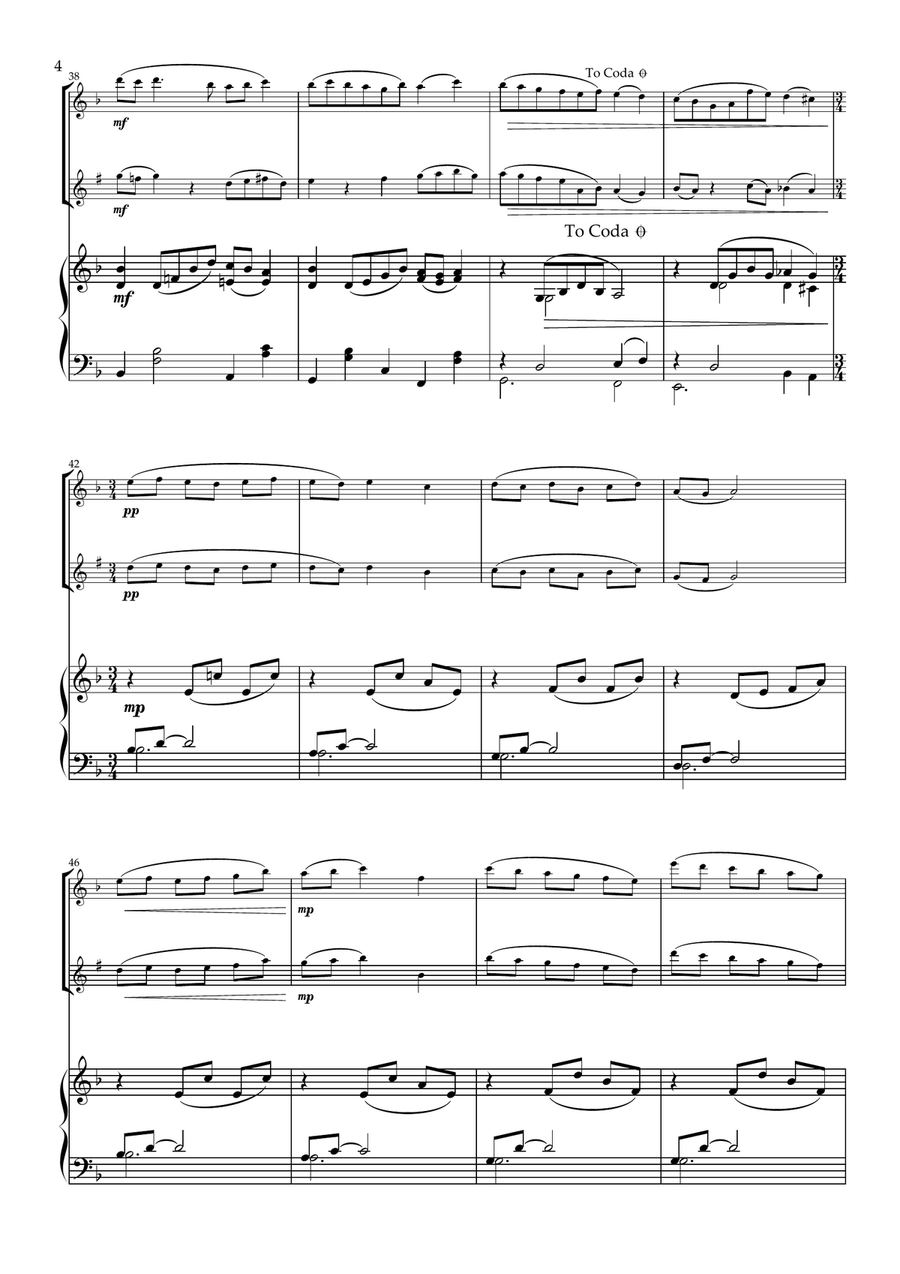 The Willow Tree. A Modern Medieval Aria for Flute, Clarinet and Piano Woodwind Duet scores gallery preview page 5