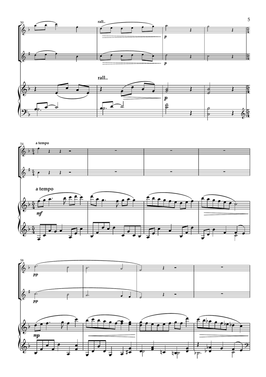 The Willow Tree. A Modern Medieval Aria for Flute, Clarinet and Piano Woodwind Duet scores gallery preview page 6