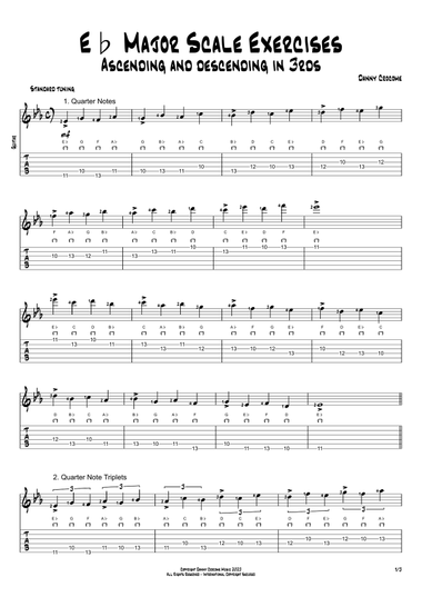 Eb Major Scale Exercises - Ascending and Descending in 3rds