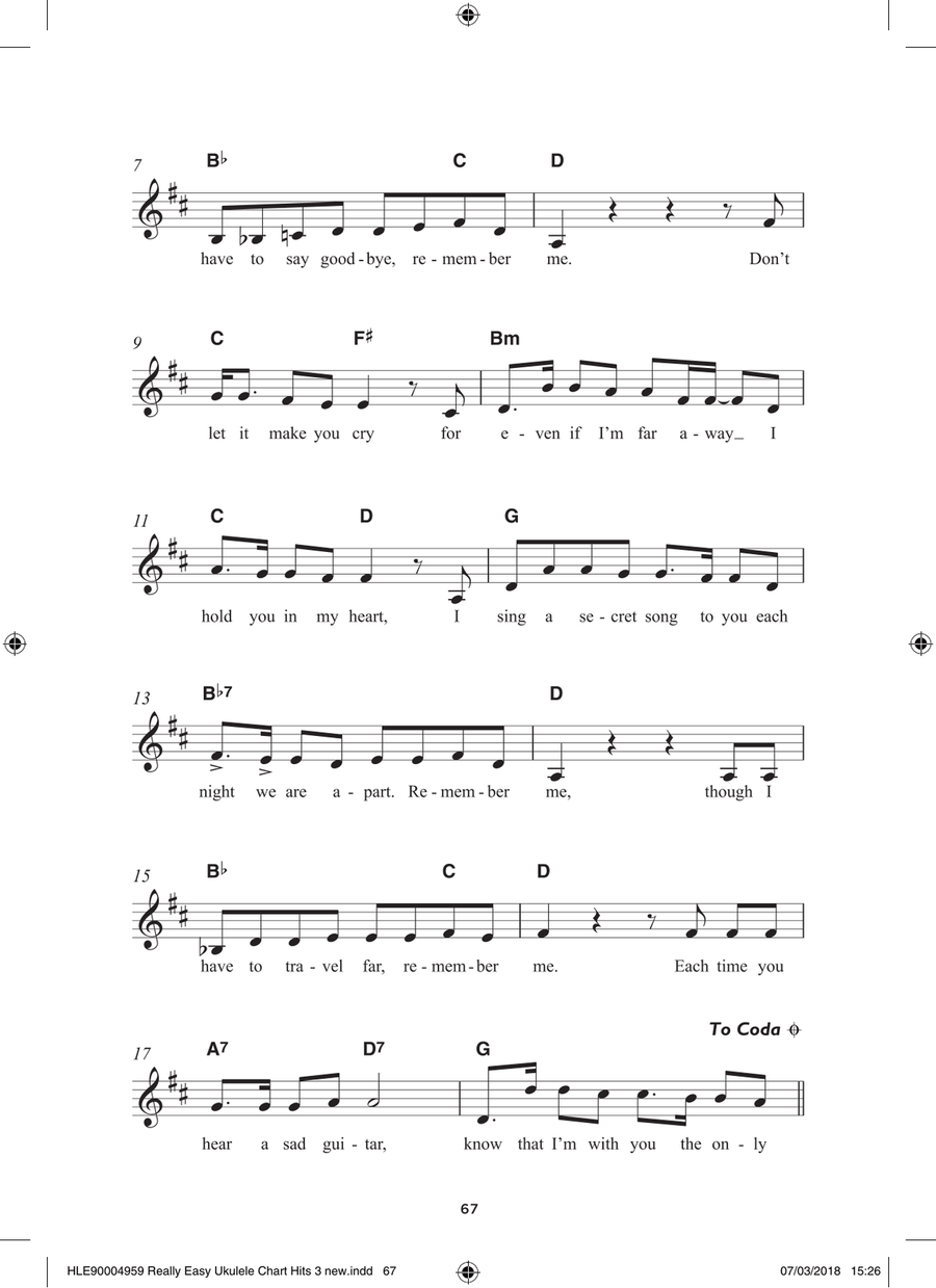 Remember Me (Ernesto de la Cruz) (from Coco) Ukulele scores gallery preview page 2