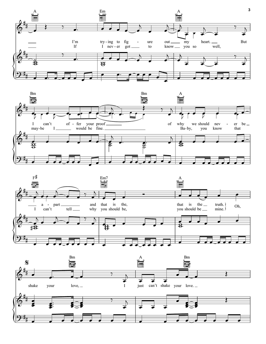 Shake Your Love Shake Your Love Piano, Vocal, Guitar scores gallery preview page 3