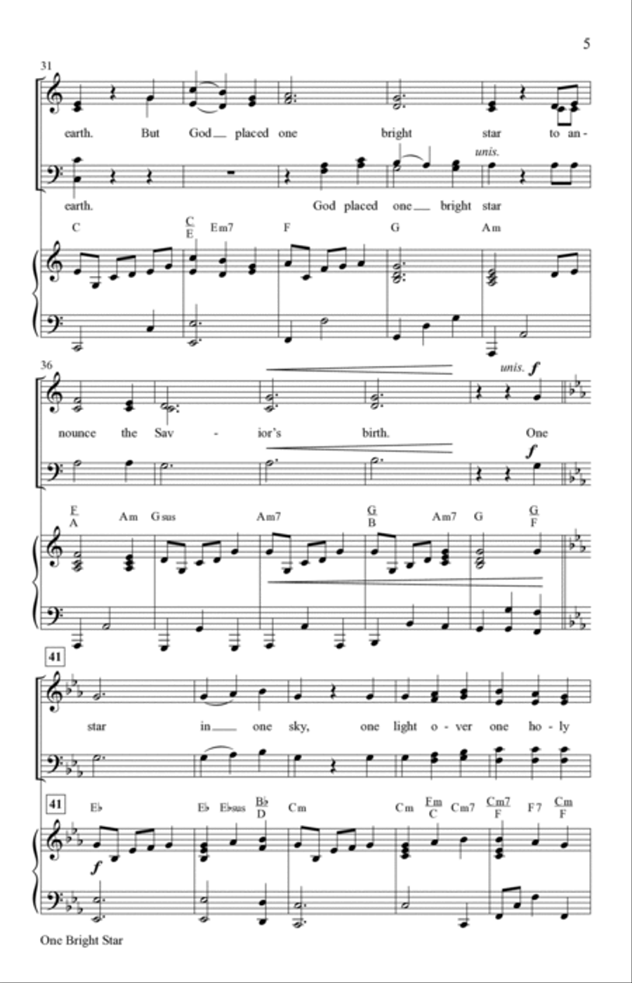 One Bright Star (Digital) 4-Part scores gallery preview page 4
