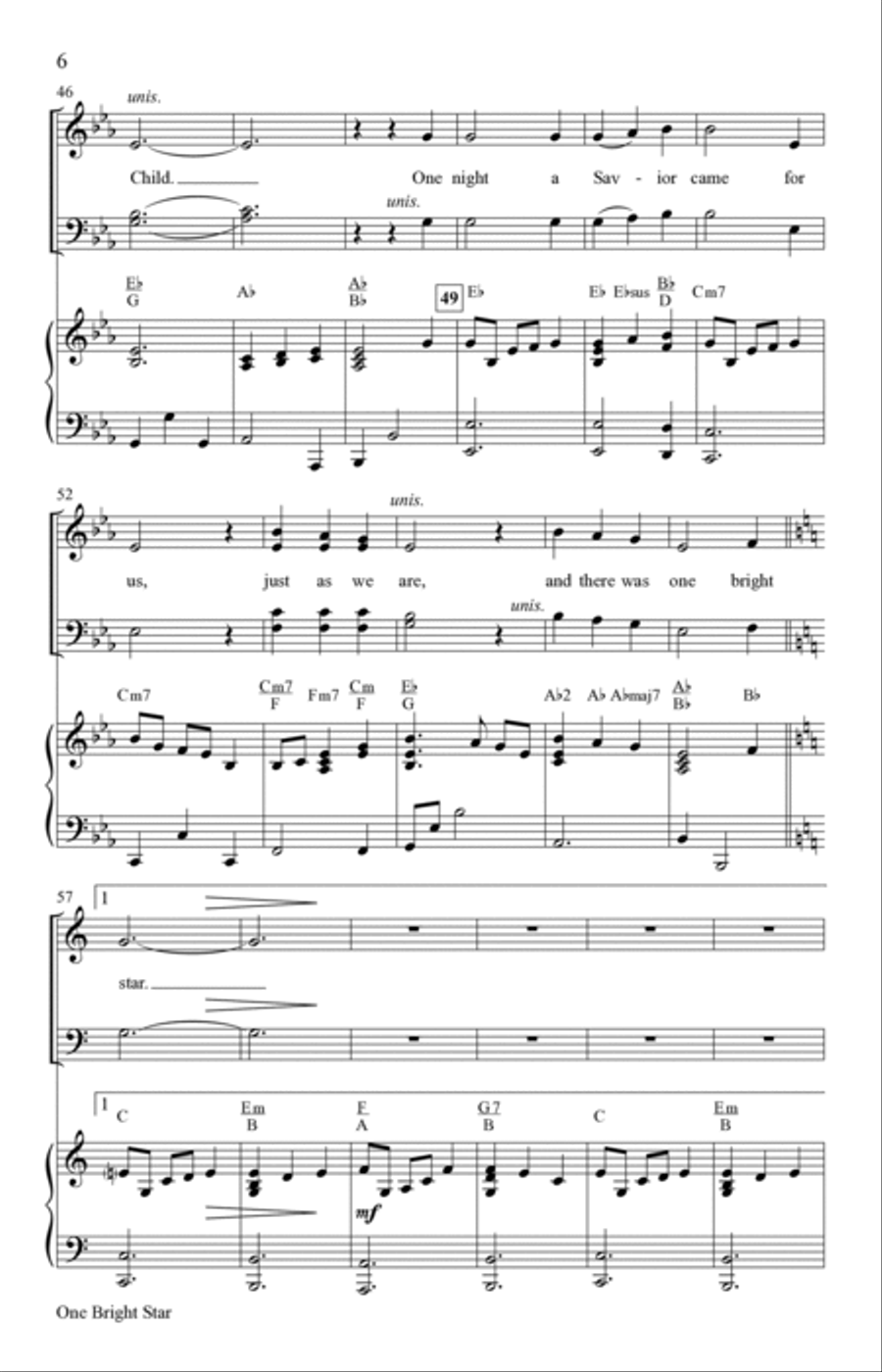 One Bright Star (Digital) 4-Part scores gallery preview page 5