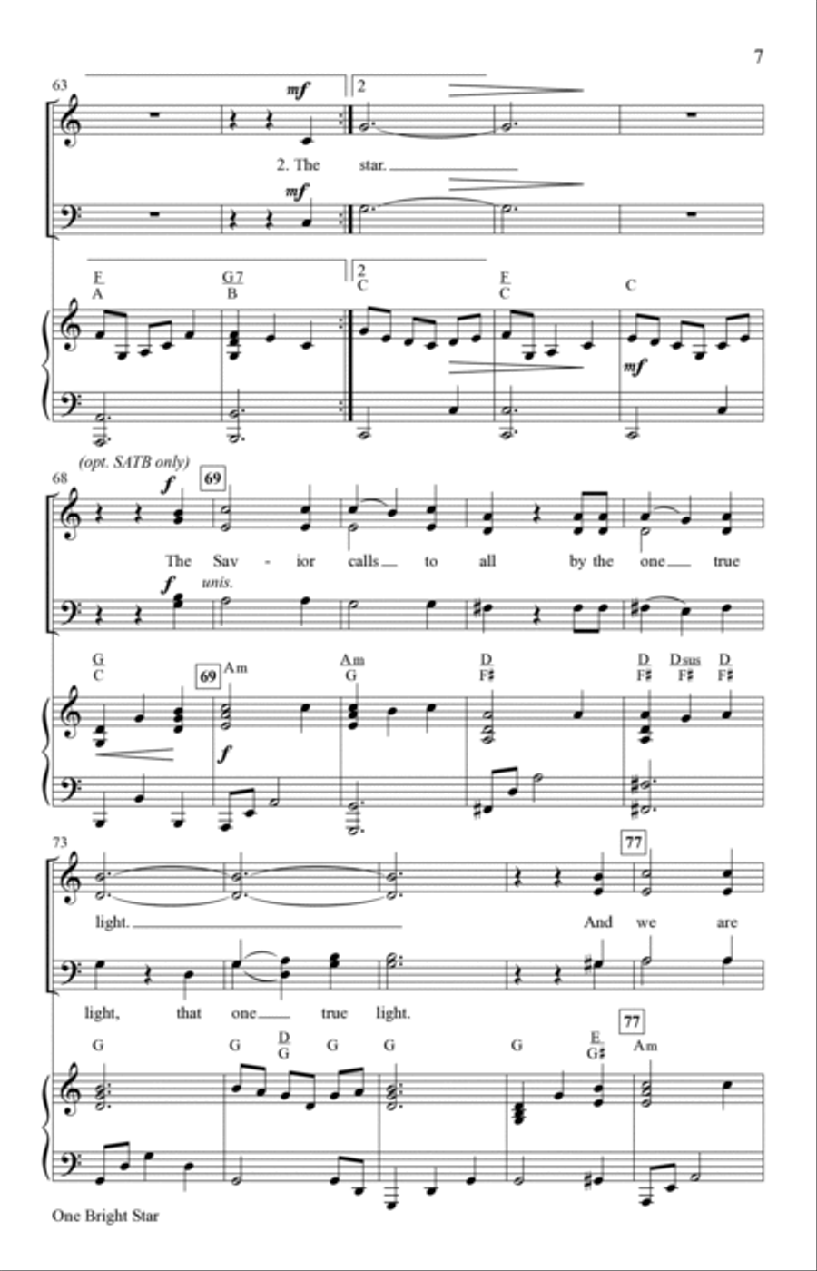 One Bright Star (Digital) 4-Part scores gallery preview page 6