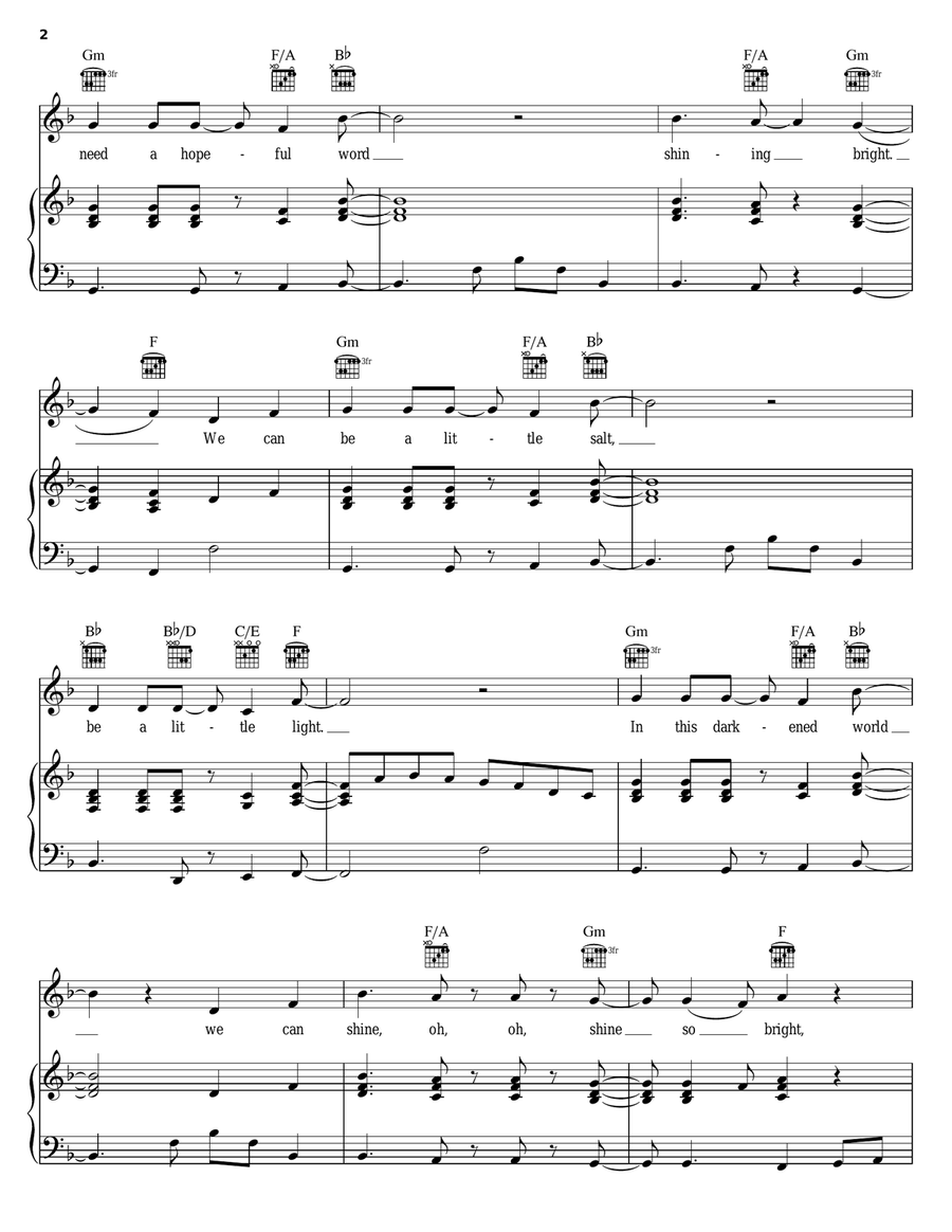 Salt And Light Salt And Light Piano, Vocal, Guitar scores gallery preview page 2