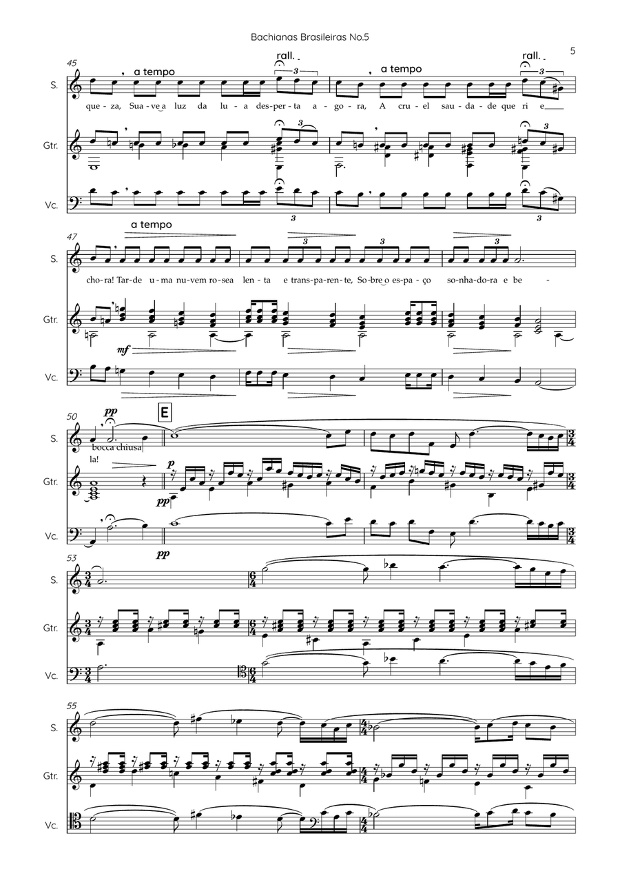 Bachianas Brasileiras No.5 - Aria (Cantilena) Small Ensemble scores gallery preview page 5