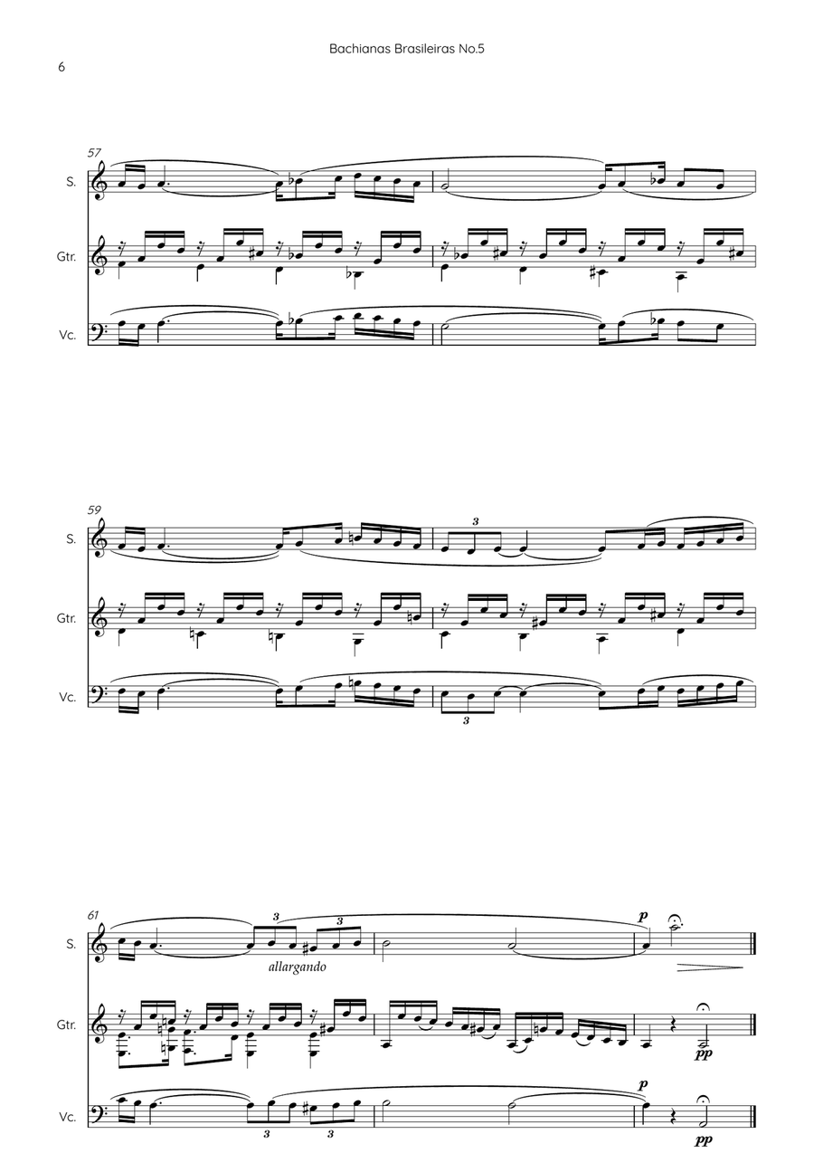 Bachianas Brasileiras No.5 - Aria (Cantilena) Small Ensemble scores gallery preview page 6