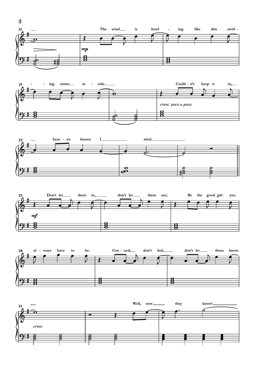 Let It Go Easy Piano scores gallery preview page 2