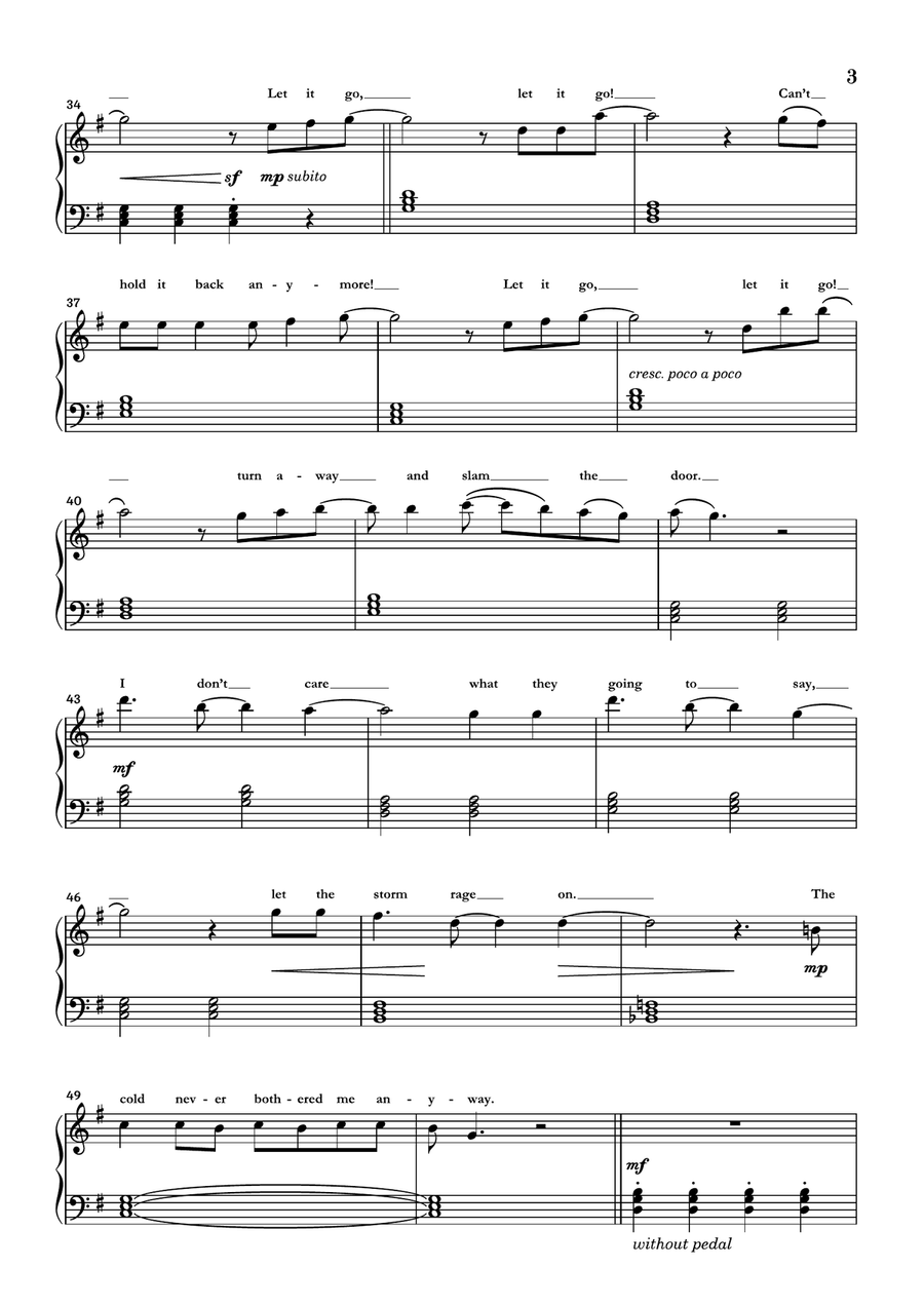 Let It Go Easy Piano scores gallery preview page 3