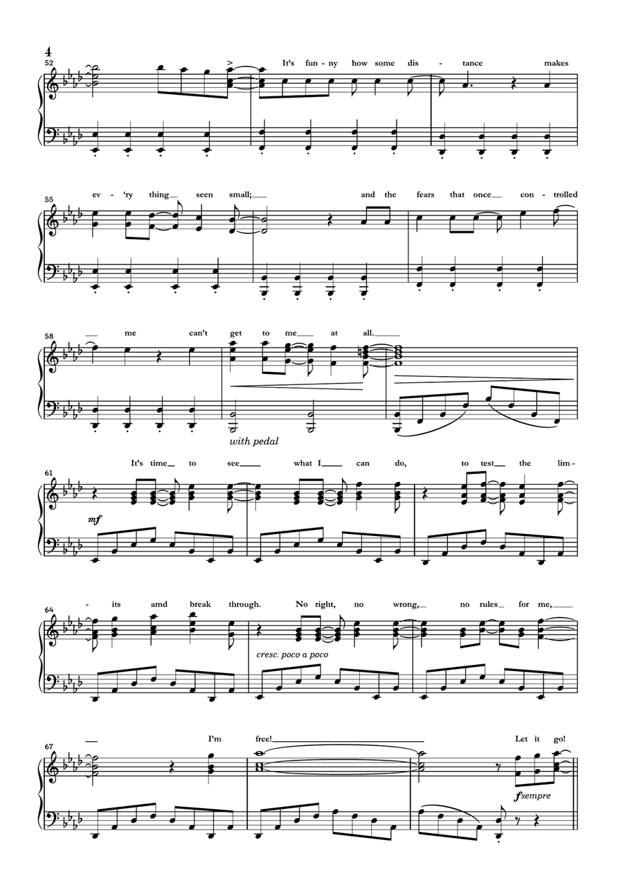 Let It Go Piano Solo scores gallery preview page 4
