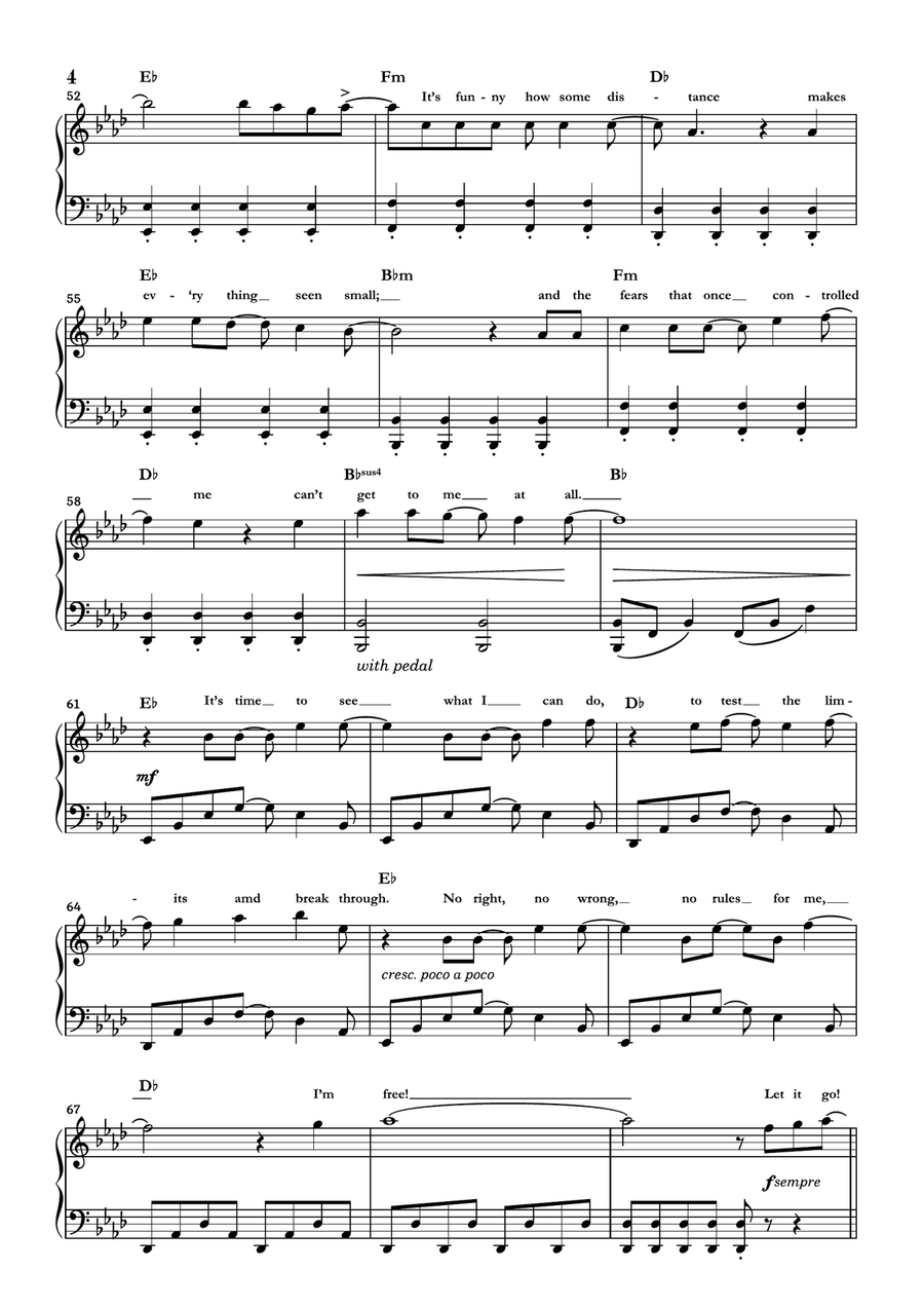 Let It Go Piano Solo scores gallery preview page 4