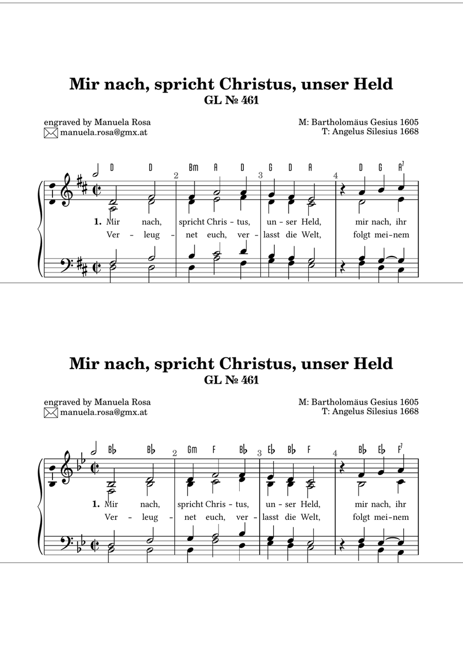 Mir nach, spricht Christus, unser Held (Gotteslob 461) Piano Solo scores gallery preview page 3