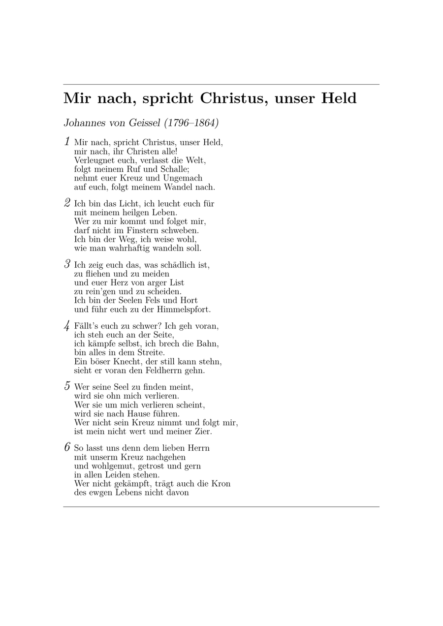 Mir nach, spricht Christus, unser Held (Gotteslob 461) Piano Solo scores gallery preview page 4