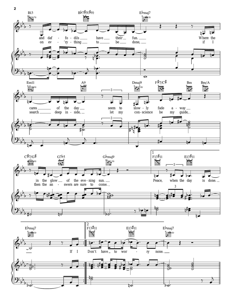 Peace Peace Piano, Vocal, Guitar scores gallery preview page 2