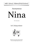 ANONYMOUS: Nina (transposed to C-sharp minor, C minor, and B minor) mini preview