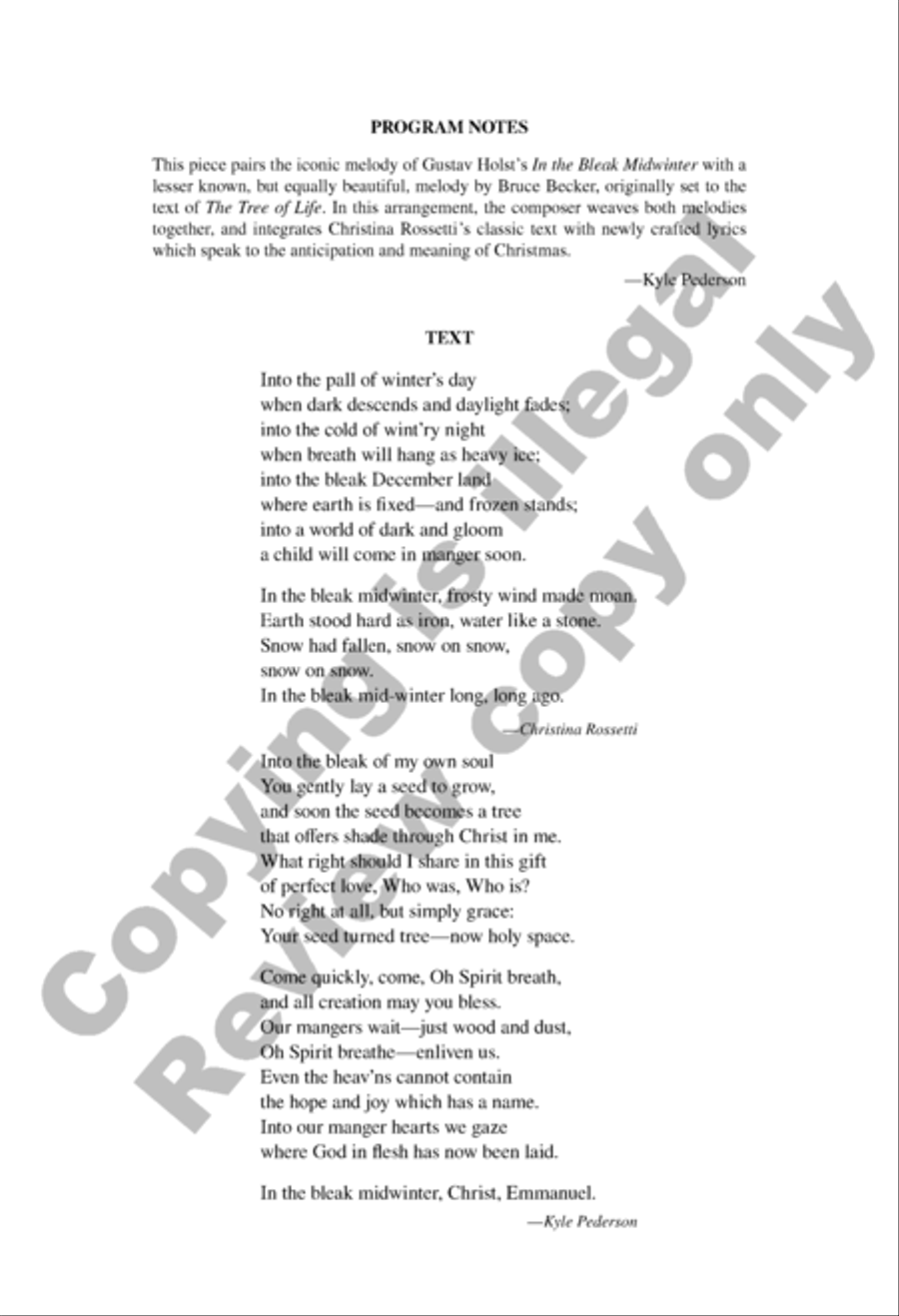In the Bleak Midwinter In the Bleak Midwinter 4-Part scores gallery preview page 2
