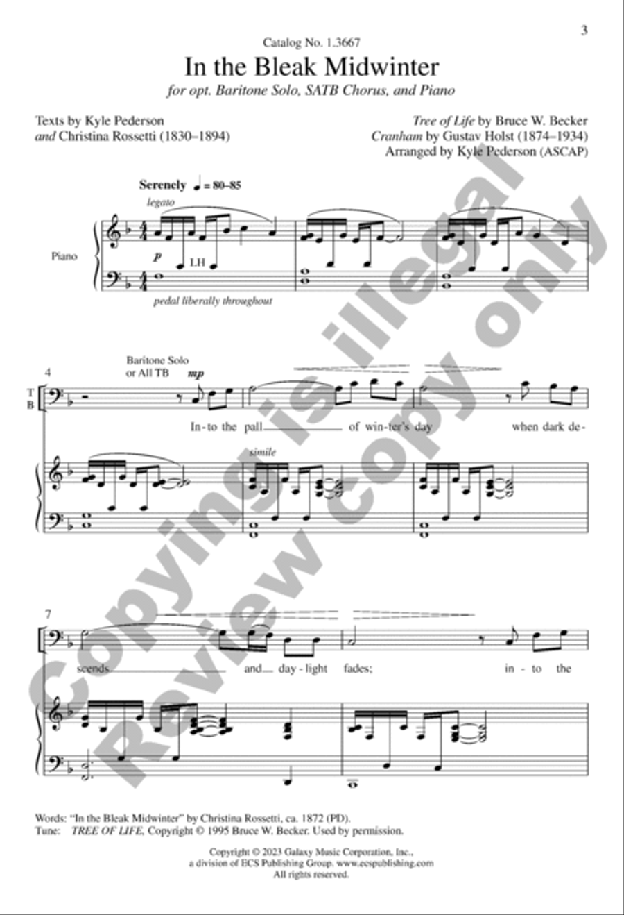 In the Bleak Midwinter In the Bleak Midwinter 4-Part scores gallery preview page 3