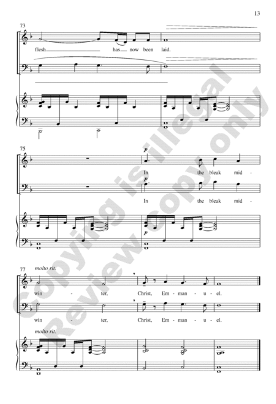 In the Bleak Midwinter In the Bleak Midwinter 4-Part scores gallery preview page 13