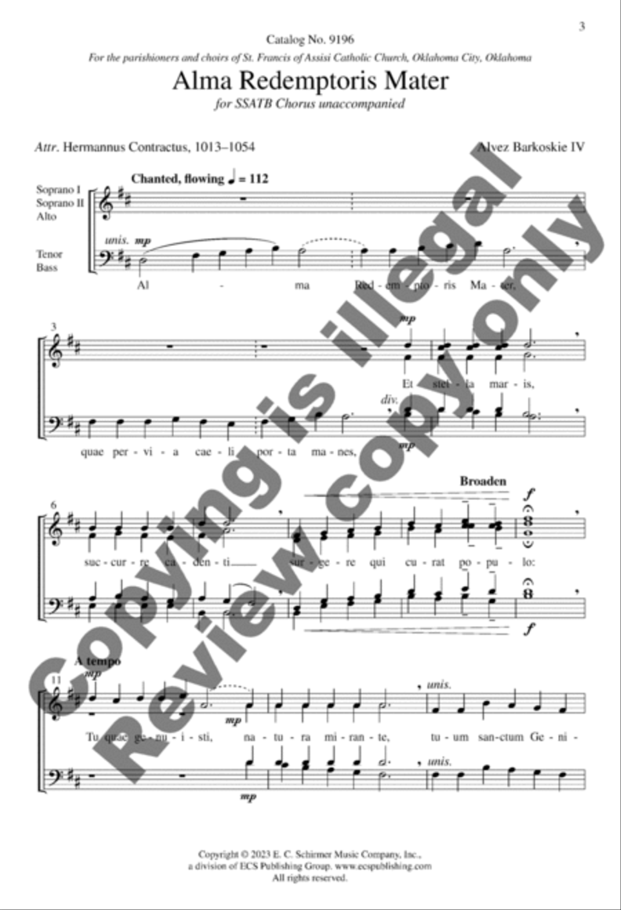 Alma Redemptoris Mater Alma Redemptoris Mater SSATB scores gallery preview page 3