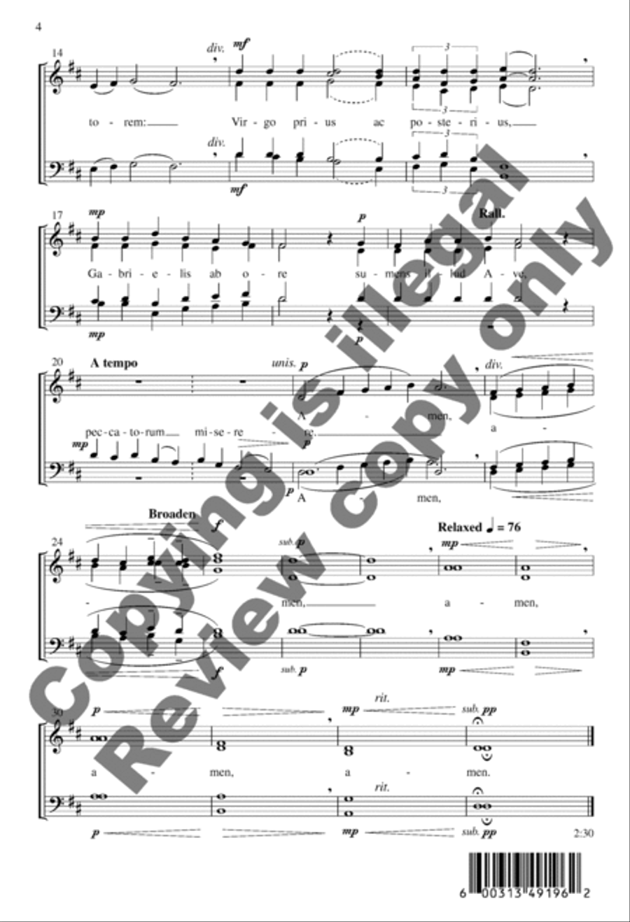 Alma Redemptoris Mater Alma Redemptoris Mater SSATB scores gallery preview page 4
