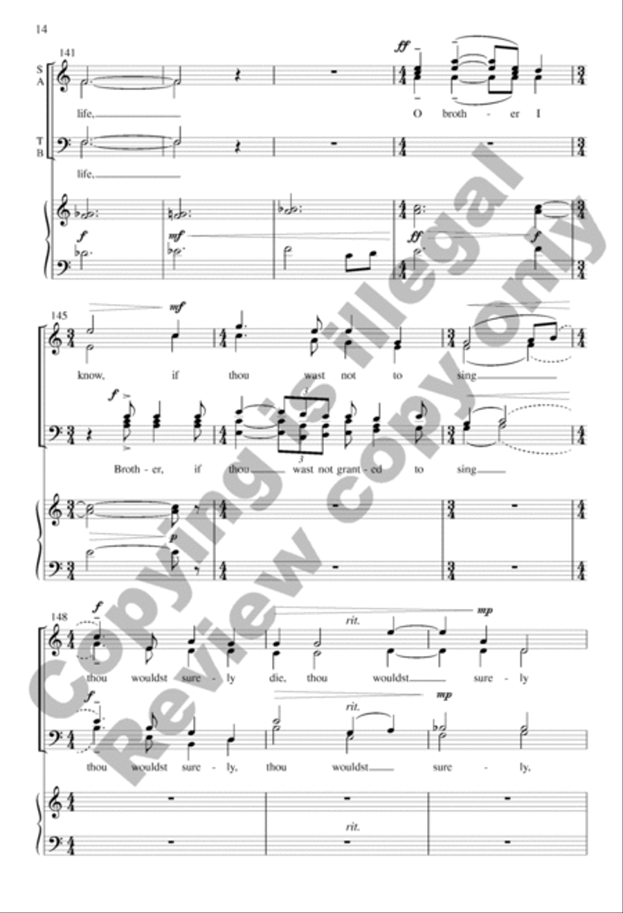When Lilacs Last in the Dooryard Bloomed (Choral Score) 4-Part scores gallery preview page 13