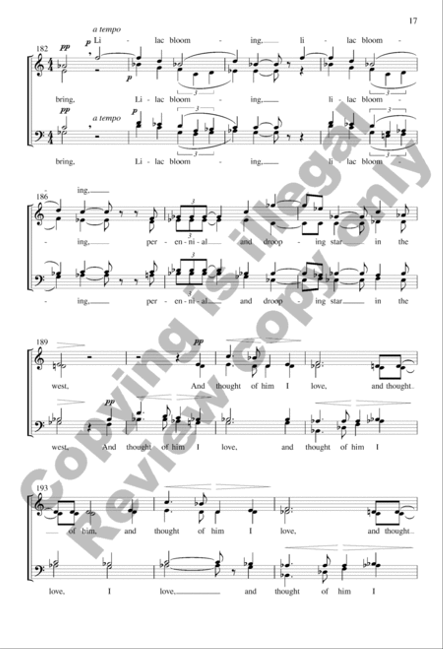 When Lilacs Last in the Dooryard Bloomed (Choral Score) 4-Part scores gallery preview page 16