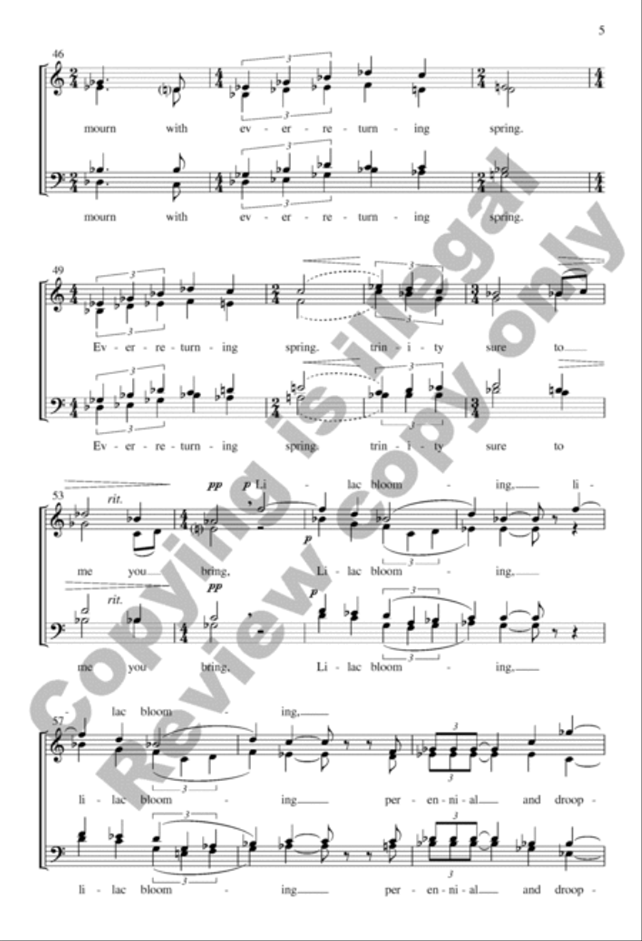 When Lilacs Last in the Dooryard Bloomed (Choral Score) 4-Part scores gallery preview page 4