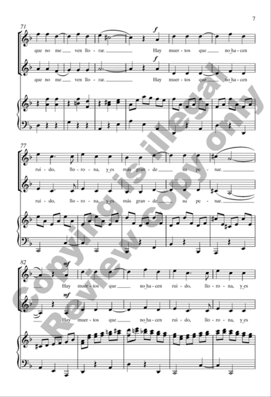 La Llorona (Choral Score) SA scores gallery preview page 7