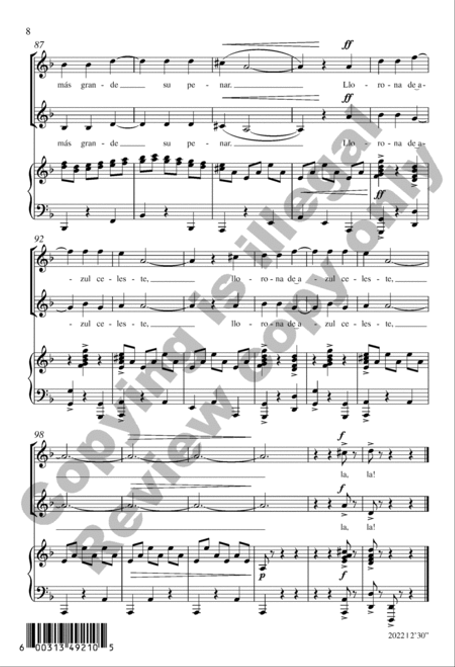 La Llorona (Choral Score) SA scores gallery preview page 8