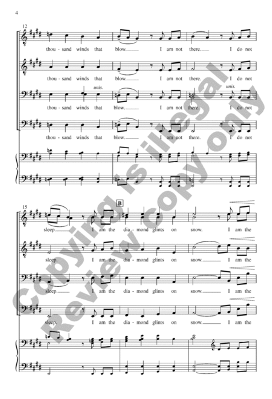 Do Not Stand at My Grave and Weep TTBB scores gallery preview page 4