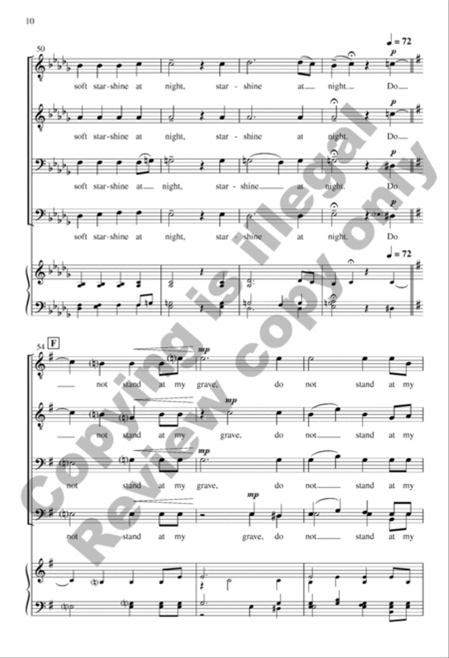 Do Not Stand at My Grave and Weep TTBB scores gallery preview page 10