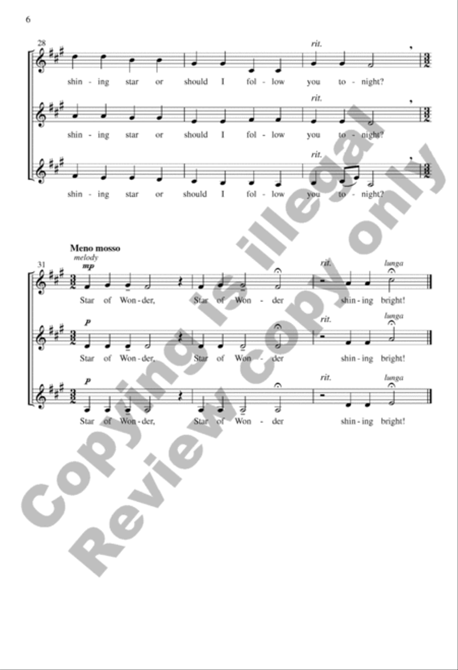 Star of Wonder Star of Wonder SSA scores gallery preview page 6