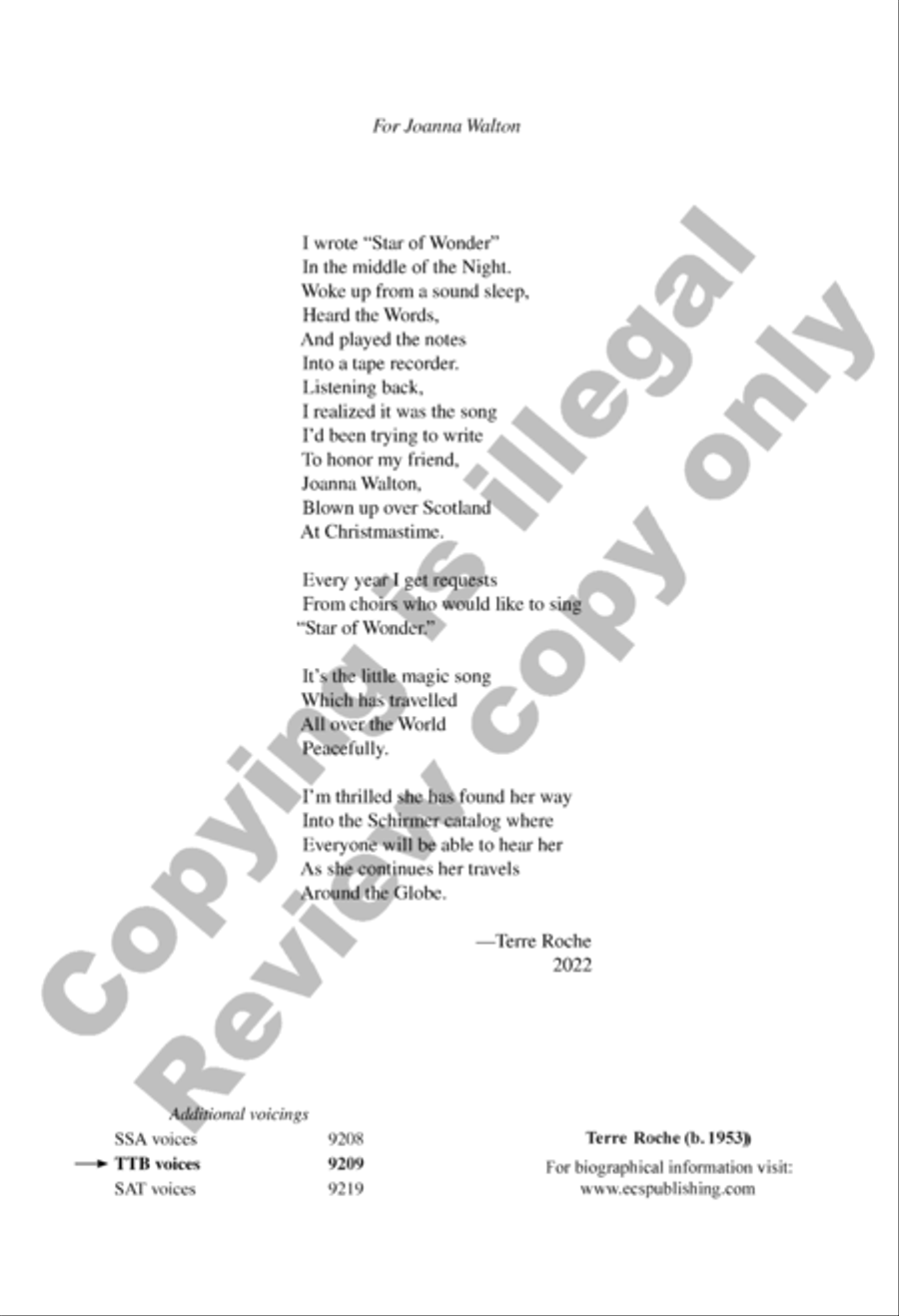 Star of Wonder Star of Wonder TTB scores gallery preview page 2