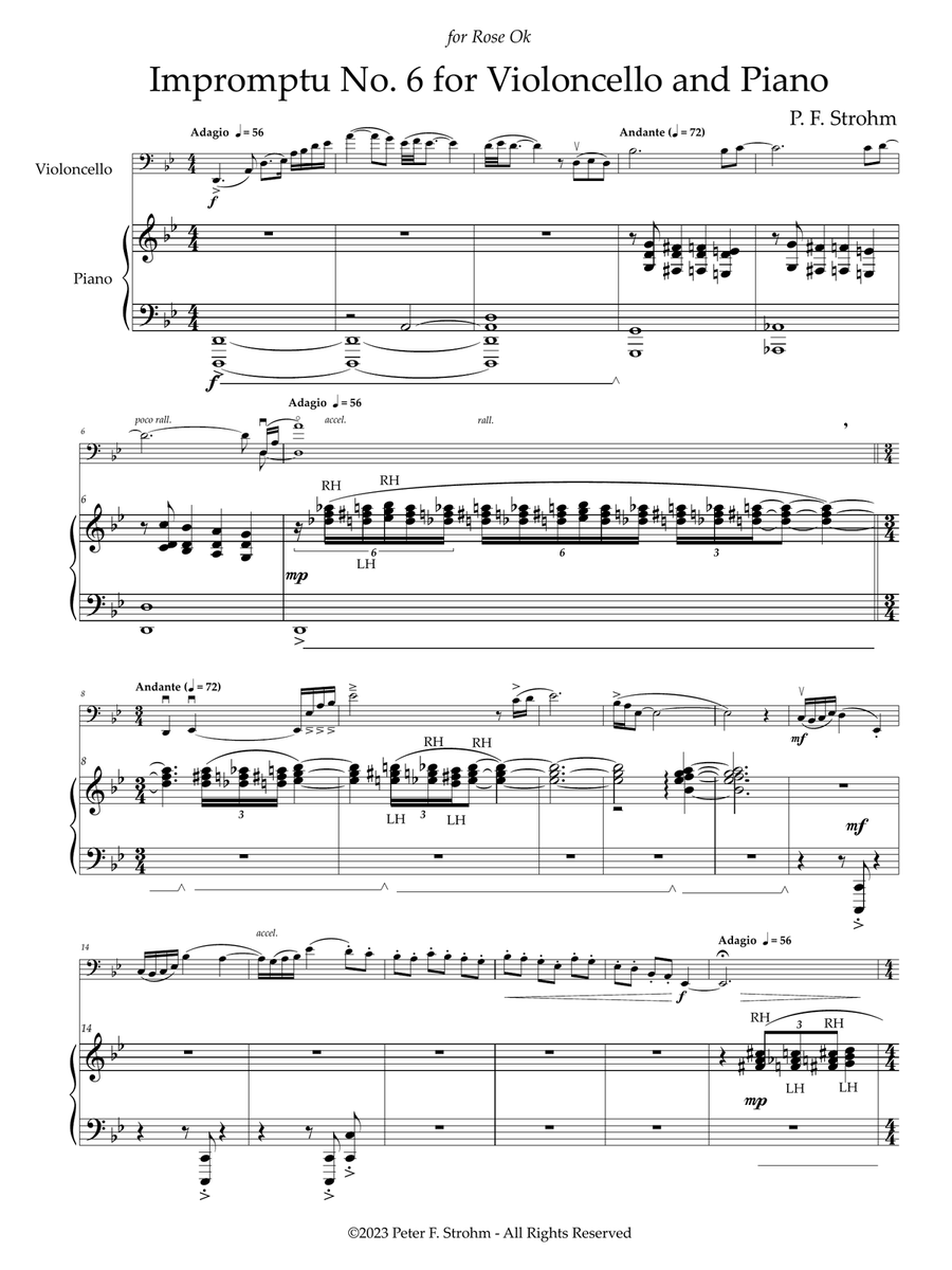 Impromptu No. 6 for Violoncello and Piano Chamber Music scores gallery preview page 5