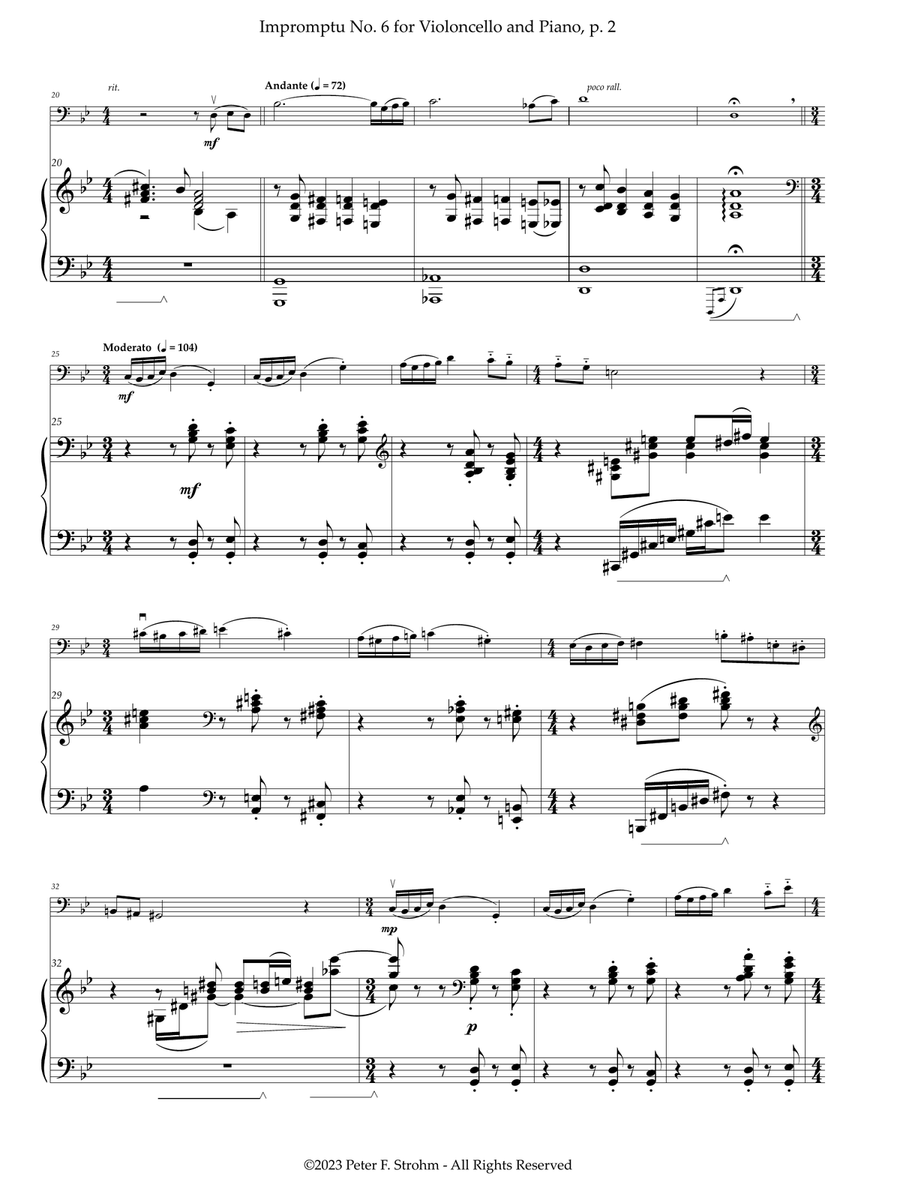 Impromptu No. 6 for Violoncello and Piano Chamber Music scores gallery preview page 6