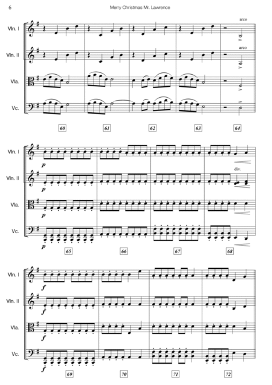 Merry Christmas Mr. Lawrence Cello scores gallery preview page 6