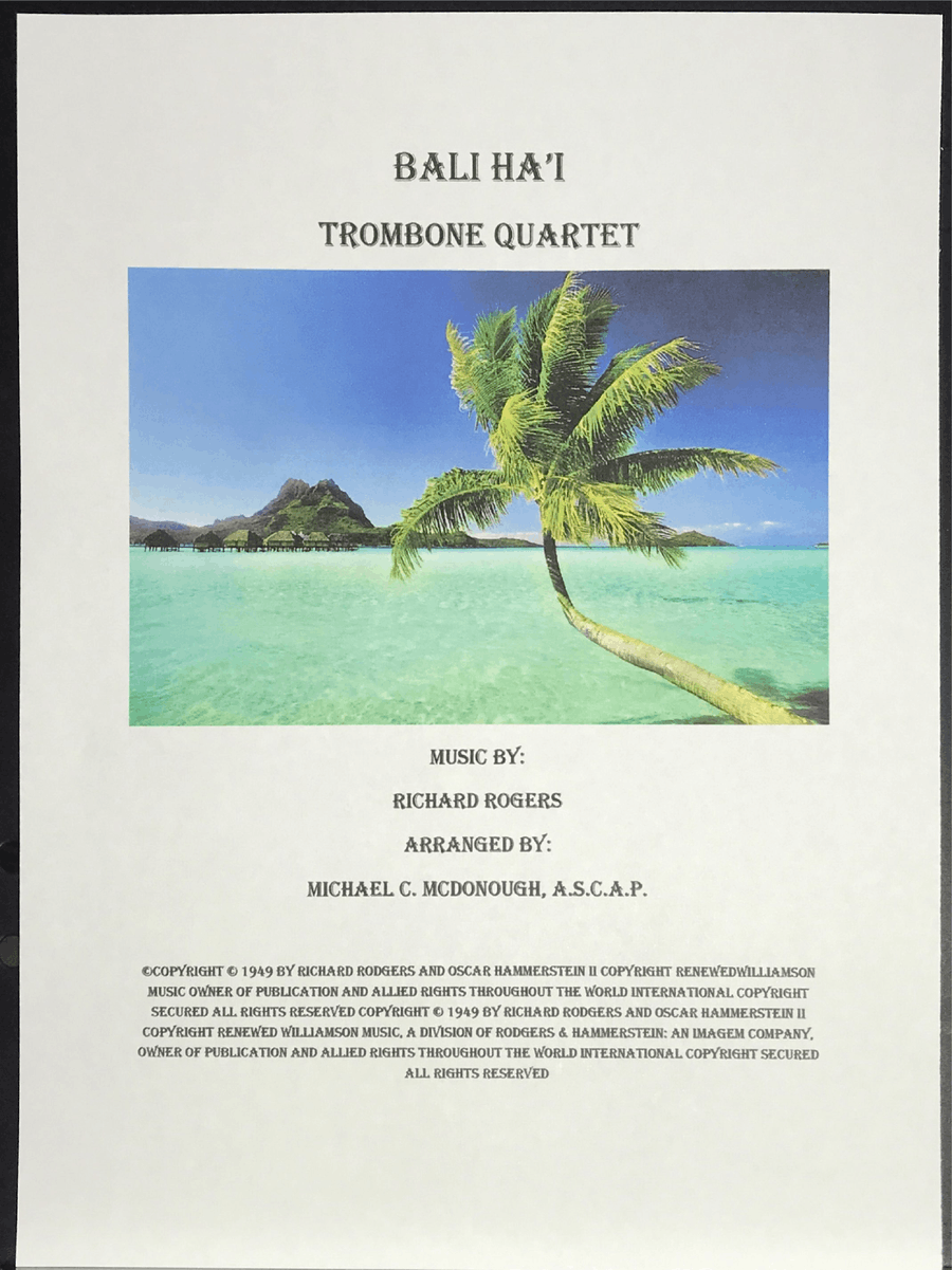 Bali Ha'i Bali Ha'i Small Ensemble scores gallery preview page 1