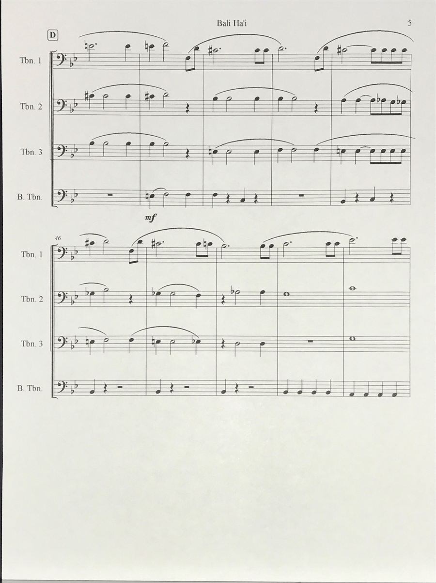Bali Ha'i Bali Ha'i Small Ensemble scores gallery preview page 6