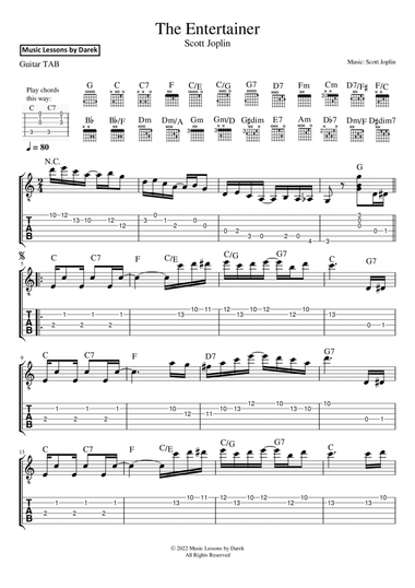 The Entertainer (GUITAR TAB) [Scott Joplin]