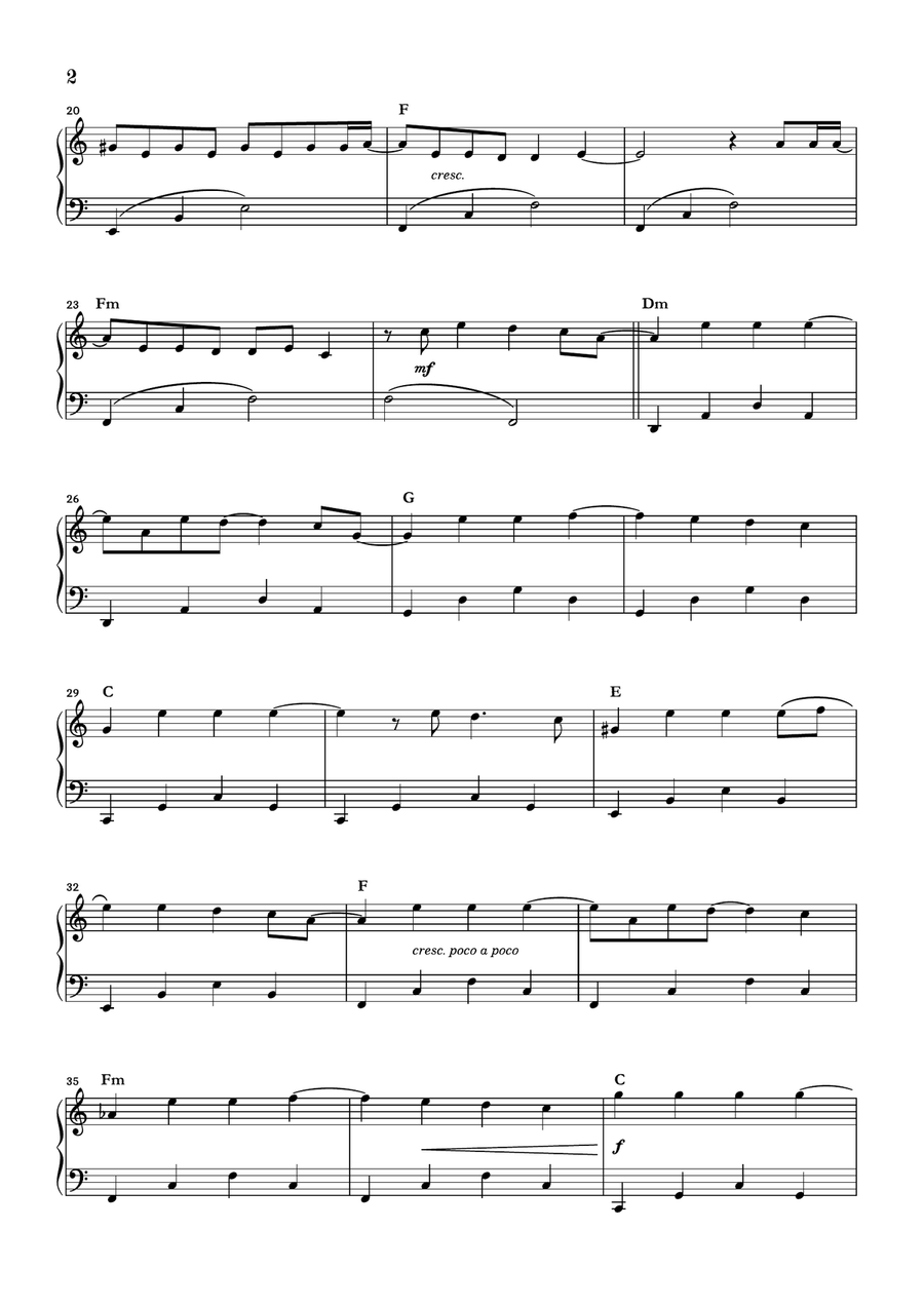 Vampire Piano Solo scores gallery preview page 2