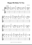 Happy Birthday To You - For Classical Guitar (C Major - with TAB, Chords and Lyrics)
